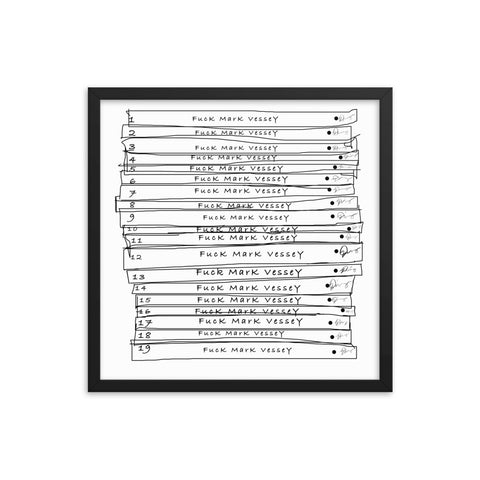 I Love Mark Vessey, framed print