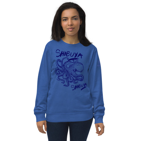 Shibuya Octopus Unisex organic sweatshirt for Nicknickers Nn22 Collection Unisex organic sweatshirt