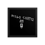 DIEGO CORTEZ in Basquiat style 12 x 12" Framed poster