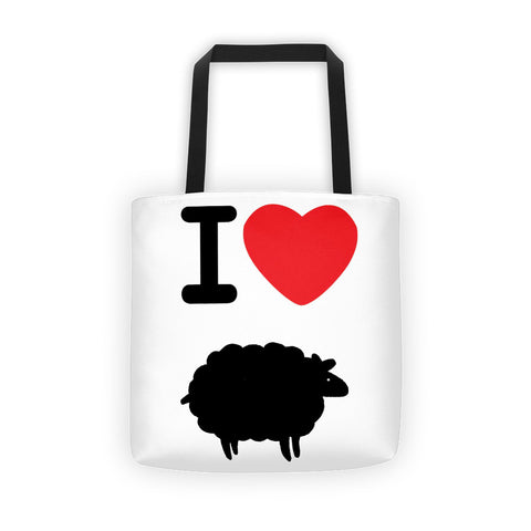 "I heart black sheep" Tote bag