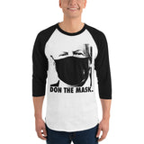 Z Trump Collection DON THE MASK. Nicknickers 3/4 sleeve raglan shirt