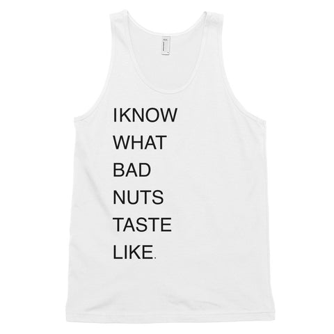 "I know" white and sea foam Nicknickers exclusive Classic tank top (unisex)