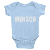 "MENSCH" A baby's onesie.